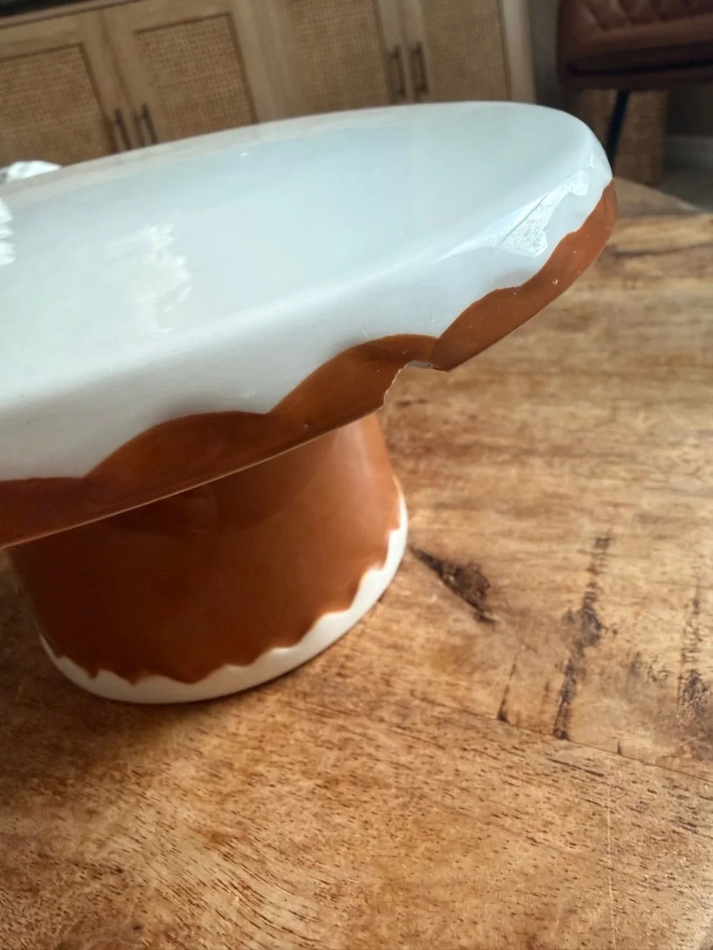 Target Ceramic Gingerbread House Pedestal Cake Stand - White & Brown